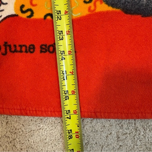 Vintage June Sobel Beach Towel Cat Exercise 57”x32” Red 80s Yoga - Picture 11 of 13